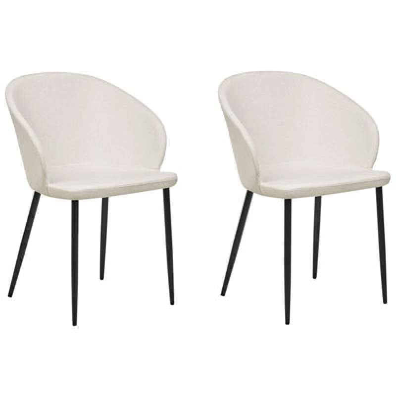 Image of Beliani Set Of 2 Dining Chairs Mason Light Beige
