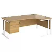 Image of Dams International Right Hand Ergonomic Desk MC18ERP2WHO 1,800 x 1,200 x 725 x 800 - 990 mm