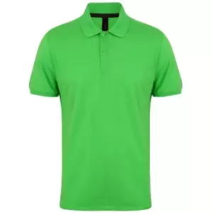 image of Henbury Mens Modern Fit Cotton Pique Polo Shirt (S) (Lime)