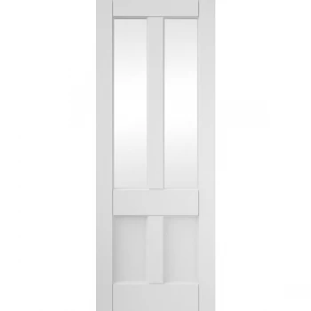 Image of JELD-WEN Curated Deco White Primed 2 Light Clear Glazed Internal Door - 1981mm x 686mm (78 inch x 27 inch)