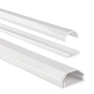 Image of Hama Aluminium Cable Duct, angular, 110/3.3/1.7cm - White