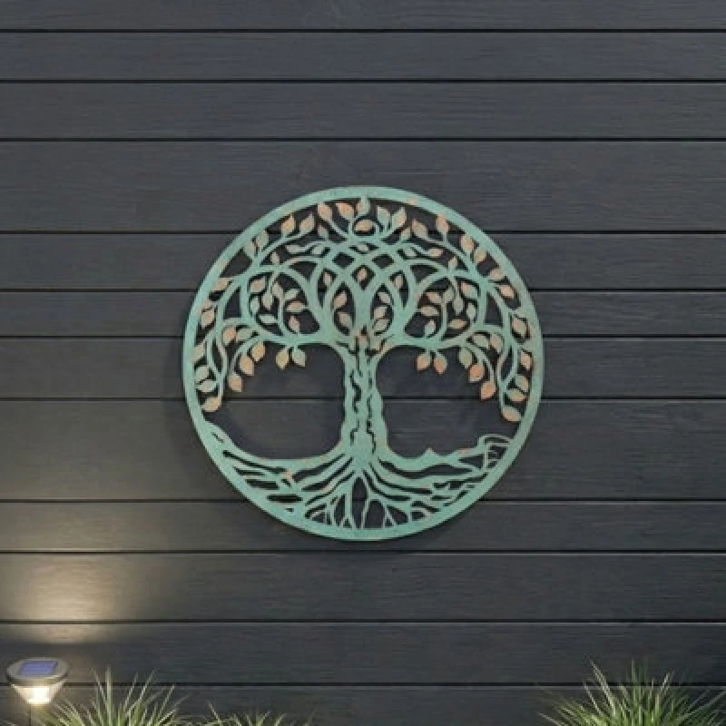 Image of Garden Greatness Verdigris Rustic Tree Of Life Garden Wall Art Multicolor Unisex
