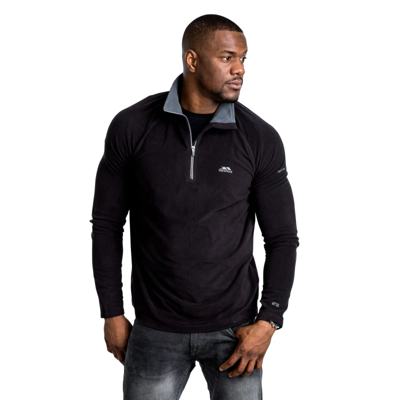 Image of Trespass Trespass Men Blackford Microfleece Size: X-Small Black XS Male 5059000016790