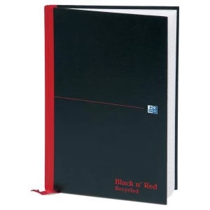 image of Black n Red A4 90gm2 192 Pages Recycled Ruled Casebound Notebook Pack of 5