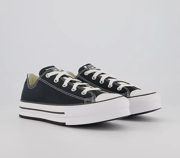 Converse Kids All Star Eva Lift Low Jnr Trainers Black White Rubber, 3