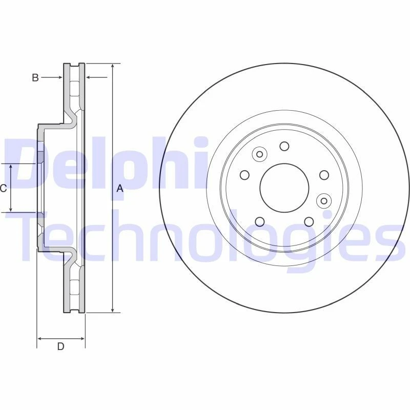 Image of DELPHI Brake disc DELPHI BG9232C