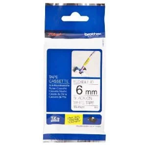 Image of Brother TZeFX211 P-touch Flexible Label Tape - 1/4 x 26.2 ft (6mm x 8mm) Black on White