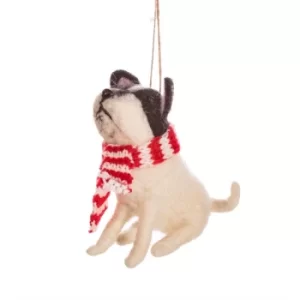 Image of Dog with Scarf Felt Decoration