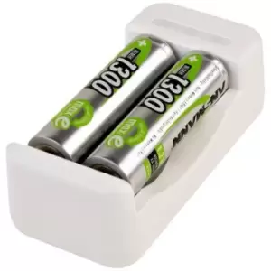 Image of Ansmann Basic II + 2× AA 1300mAh Charger for cylindrical cells NiCd AAA , AA
