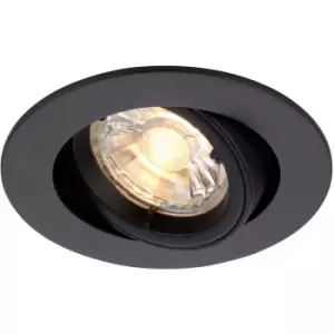 Image of Directional Tilting Ceiling Downlight - 50W GU10 Reflector - Matt Black