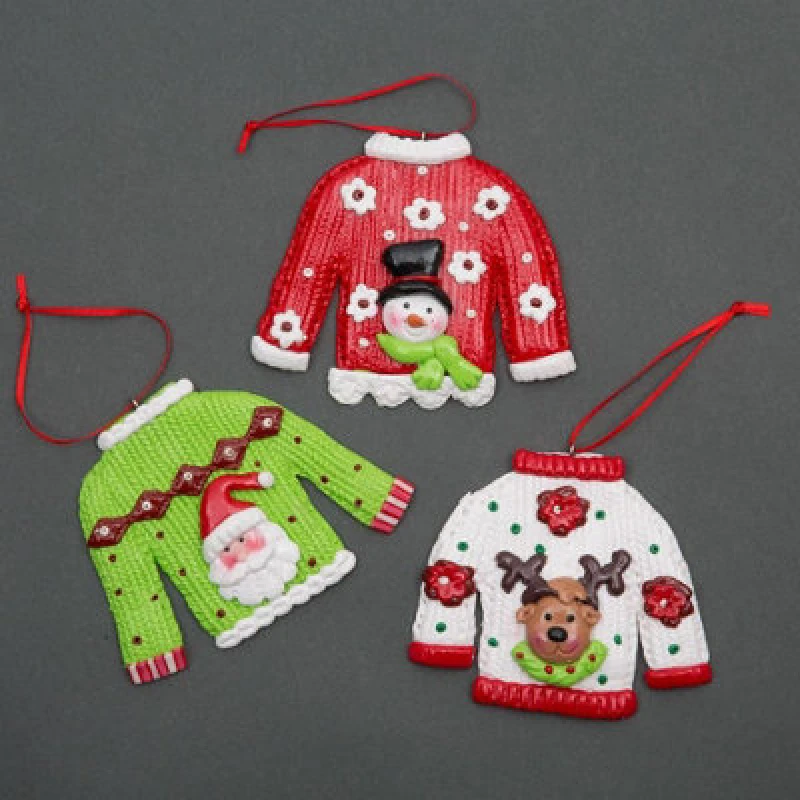 Image of Shatchi Christmas Tree Hanging Decoration 12Pcs Jumpers Multi