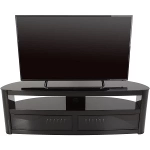 image of Burghley Affinity Curved TV Stand 1500 Black / Black Glass