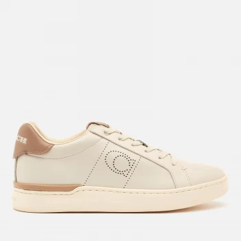 Image of Coach Womens ADB Leather/Suede Cupsole Trainers - Chalk/Taupe - UK 8