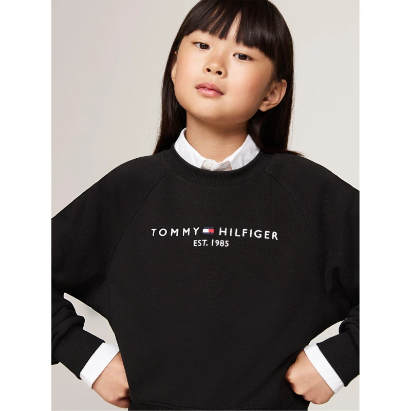 Image of Tommy Hilfiger ESSENTIAL HWK CN SWEATPANT SET Clothing Sets 4Y Black 51456603135