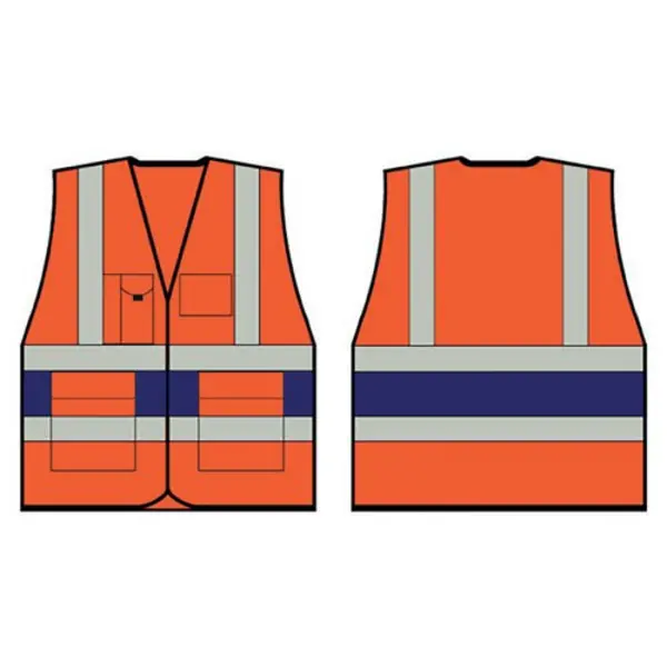 Image of Beeswift Beeswift High Visibility Executive Vest Orange/Navy Blue 4XL HVV45N4XL