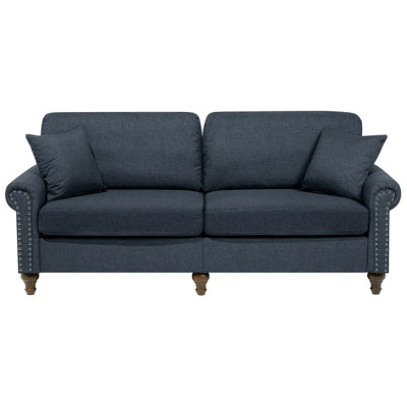 Image of Beliani Sofa 3 Seater Otra Fabric Dark Grey