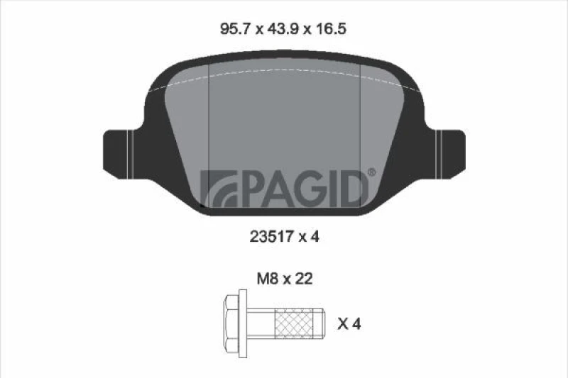 Image of Brake pad set PAGID T1240N