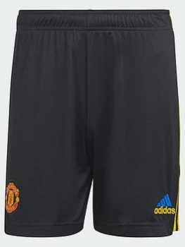 image of adidas Manchester United 21/22 3rd Shorts - Black, Size 2XL, Men