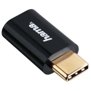 Image of Hama USB-C Adapter USB 2.0 USB-C Plug - Micro USB-B Socket, 480 Mbit/s