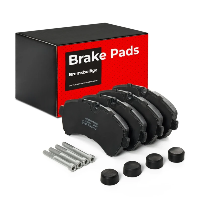 Image of STARK SKBP-0010409 Brake pad set Front Axle, excl. wear warning contact, with anti-squeak plate Brake Pad Set,disc brake (402)