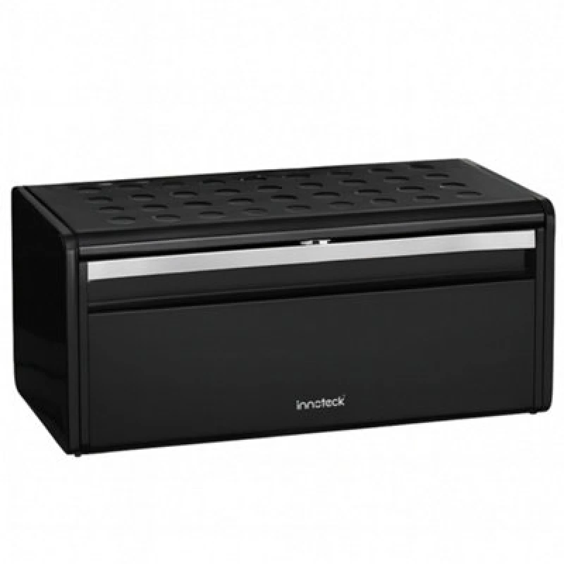 Image of Innoteck Essentials Bread Bin With Magnetically Sealed Door - Black