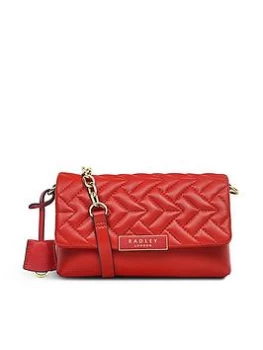 image of Radley Mill Bay Quilt Leather Small Flapover Crossbody - Crimson