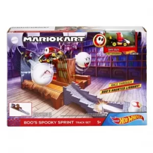 Image of Mattel Hot Wheels Mario kart Boos Spooky Sprint Track Playset