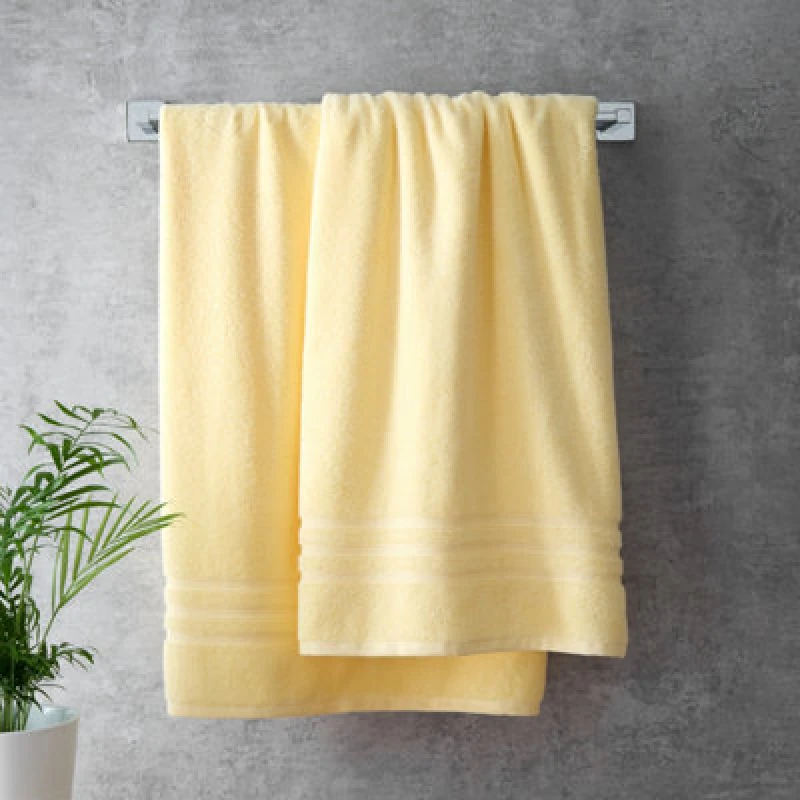 Image of Catherine Lansfield Zero Twistzero Twist Cotton 70X120Cm Bath Towel Yellow