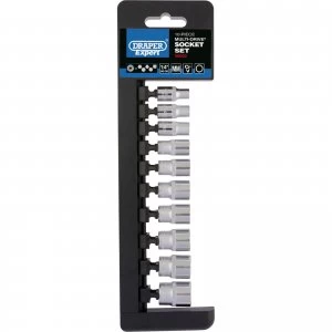 Image of Draper 10 Piece 1/4" Drive Bi Hex Multi Drive Socket Set Metric 1/4"
