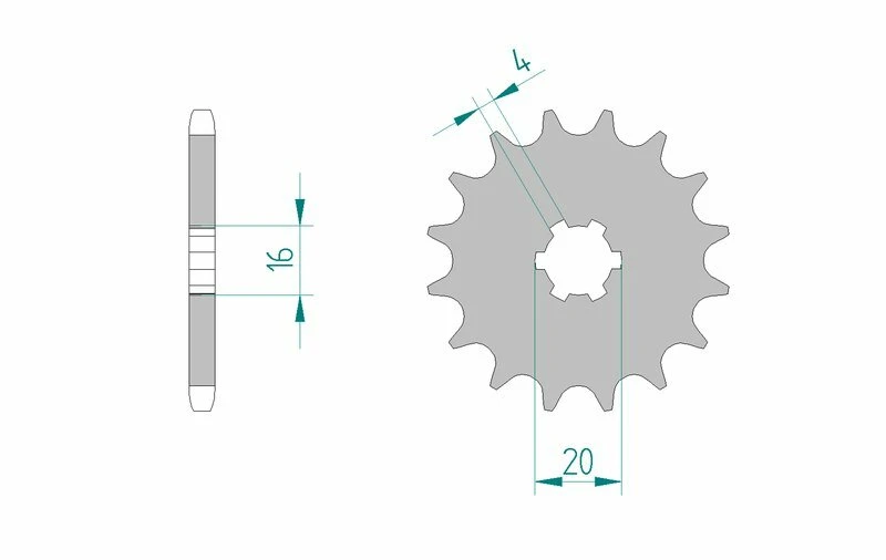 Image of AFAM 28200-16 Chain Pinion Steel Chain Pinion (5480)