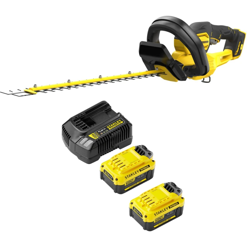Image of Stanley Fatmax V20 SFMCHT855 18v Cordless Hedge Trimmer 550mm SFMCHT855M2 Batteries: 2 x 4ah Li-ion