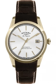 Image of Mens Rotary GS90027-06-X Les Originales Brown Strap Wristwatch Colour - Silver Tone