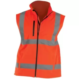 image of Yoko Mens Hi Vis Softshell Bodywarmer / Workwear (3XL) (Hi Vis Orange) - Hi Vis Orange