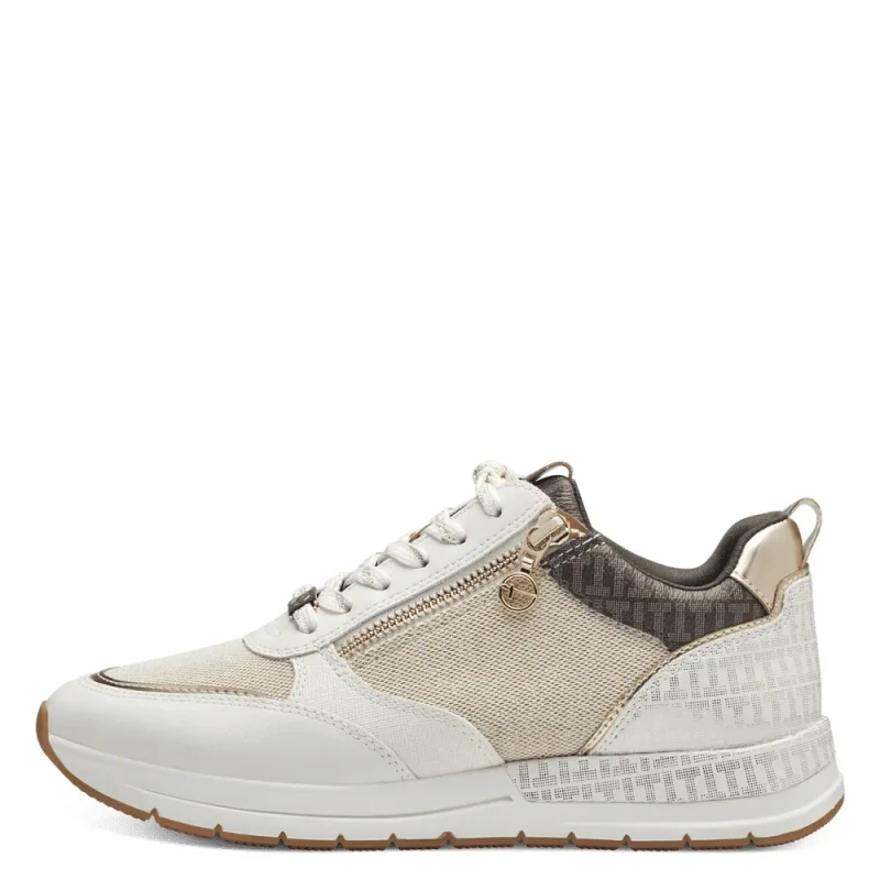 Image of tamaris Printed logo sneakers For Her Tamaris Beige Female 37