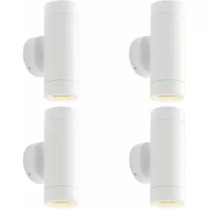 Image of Loops - 4 pack Up & Down Twin Outdoor Wall Light - 2 x 7W LED GU10 - Gloss White