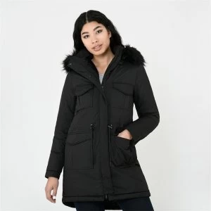 image of Firetrap Parka Jacket Ladies - Black