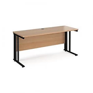 Image of Maestro 25 Cable Managed Desk Walnut Depth 600mm