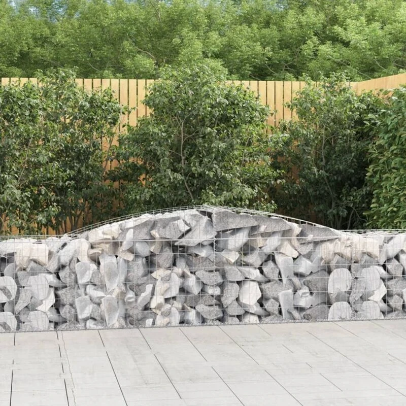 Image of VIDAXL Arched Gabion Baskets 5 pcs 400x50x60/80cm Galvanised Iron Vidaxl 8720845575564
