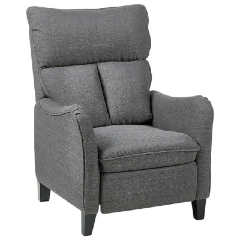 Image of Beliani Recliner Chair Royston With Footrest Fabric Grey