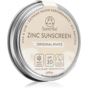 image of Suntribe Zinc Sunscreen Mineral Protection Face and Body Cream SPF 30 Original White 45 g