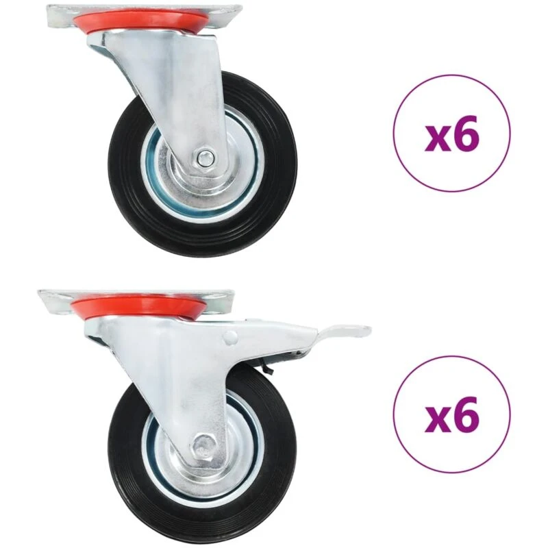 Image of VIDAXL 12 pcs Swivel Casters 100 mm Vidaxl 8719883718095