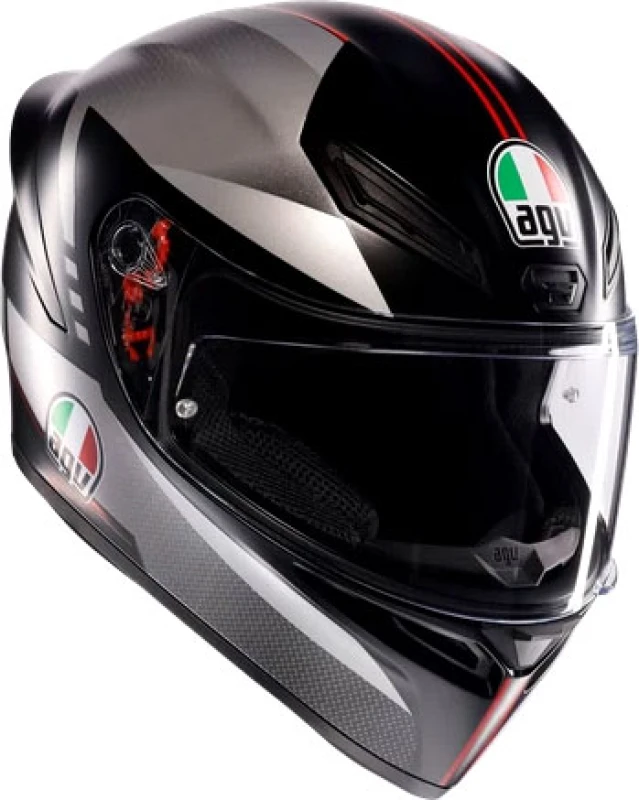 Image of AGV K1 S E2206 Full Face Helmet Lap Matt Black Grey Red Size XL
