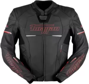 Image of Furygan Nitros Motorcycle Leather Jacket, black-white, Size XL, black-white, Size XL