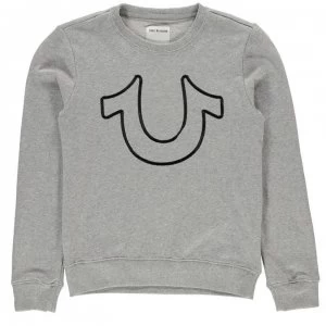 Image of TRUE RELIGION Junior Boys Hs Crew Sweatshirt - Heather Grey