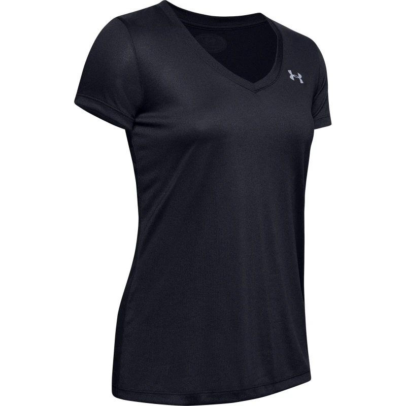 Image of Under Armour Tech V-Neck Short Sleeve Womens Black female 16 (XL)