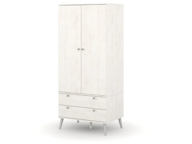 Image of Core Augusta Curve White 2 Door 2 Drawer Double Wardrobe