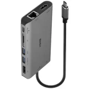 Image of LINDY 43323 USB-C mini docking station Compatible with: Universal Built-in card reader, USB-C powered