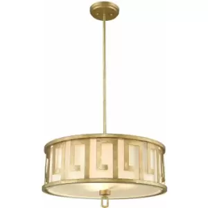 image of Loops - 3 Bulb Ceiling Pendant Light Fitting Distressed Gold LED E27 60W Bulb