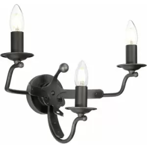 Image of 3 Bulb Luxury Wall Light Sconce Graphite Finish LED E14 60W Bulb