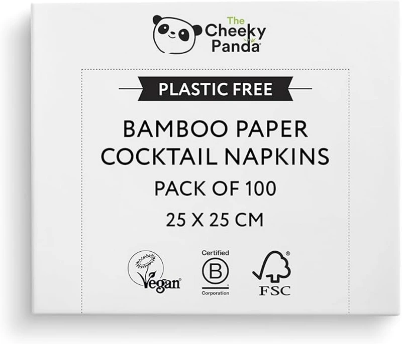 image of Cheeky Panda Cocktail Napkins pack of 100